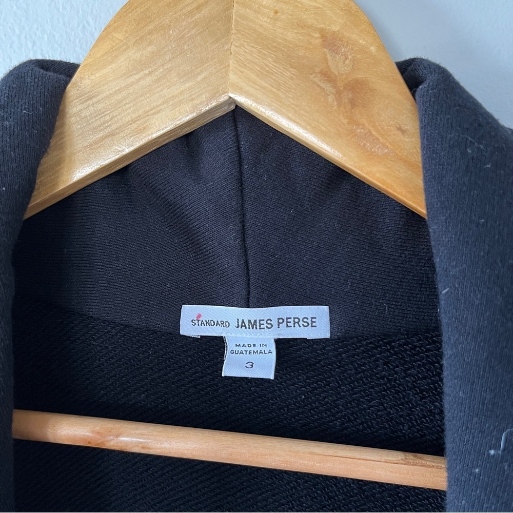 James Perse Cardigan Womens Black Long Sleeve Sweatshirt Size 3 Large - Picture 3 of 5